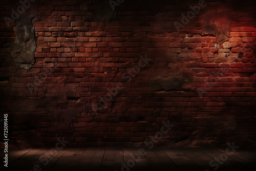 Red brick wall. Texture of dark brown and red brick wall.