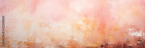 Canvas background with soft pink and peach fuzz colors, mix of cream paint strokes, abstract banner with soft pastel colors