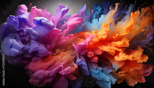 Abstract colors exploding in vibrant waves of liquid generated by AI