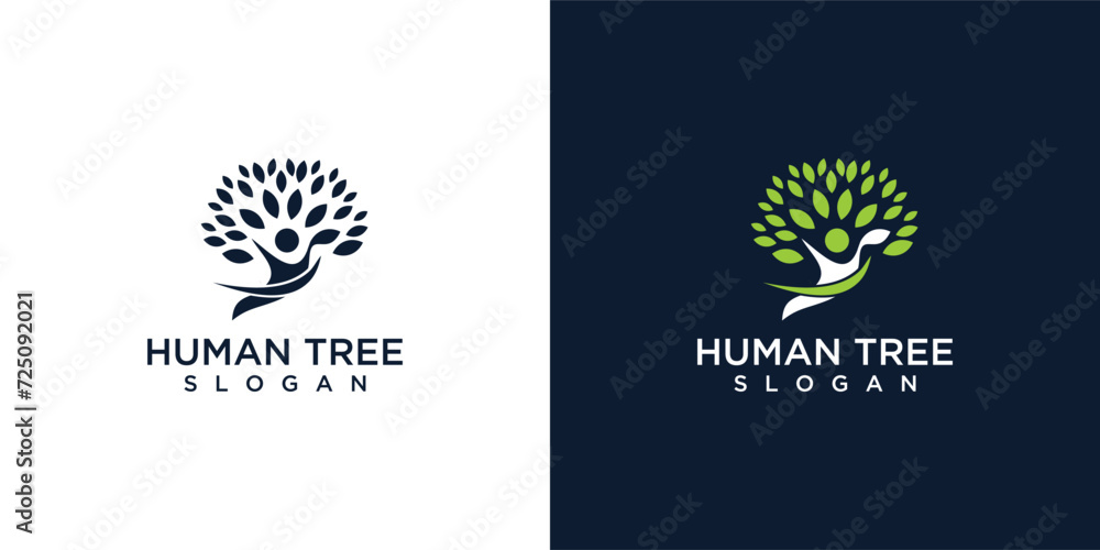 Tree people ecological symbol logo vector Tree people ecological symbol logo vector