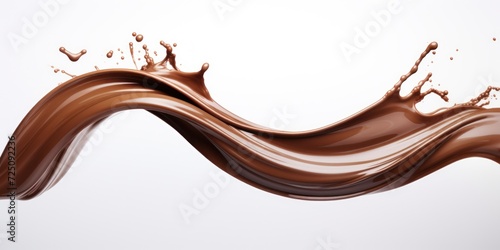 a chocolate splashing in a wave