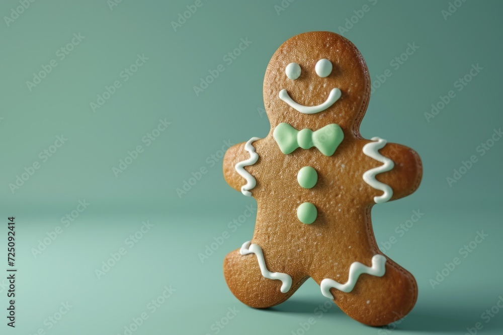 a gingerbread man with white icing a gingerbread man with white icing