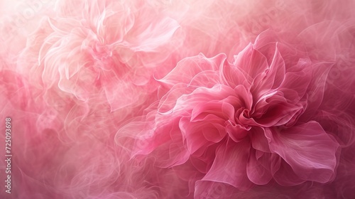  a large pink flower is in the middle of a blurry image of a pink and white background with a pink flower in the middle of the photo.