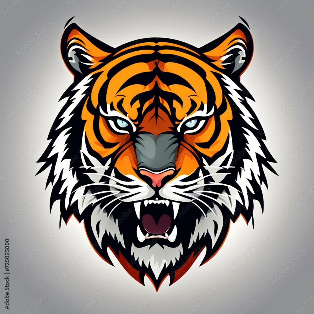 tiger mascot logo clipart black background