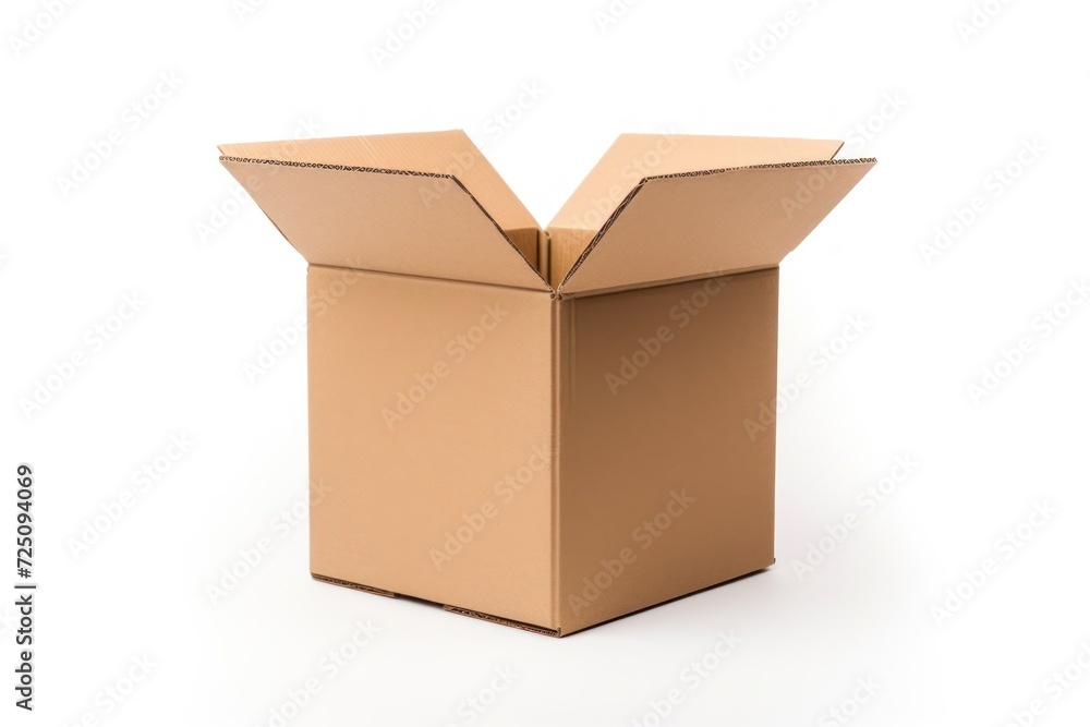 a cardboard box with a open lid a cardboard box with a open lid