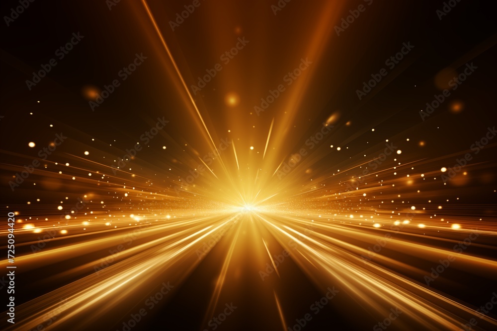 Intense Light Burst With Radiating Golden Beams and Floating Particles Intense Light Burst With Radiating Golden Beams and Floating Particles