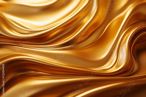 Swirling Golden Liquid Texture in Abstract Form