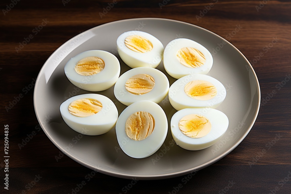 a plate of hard boiled eggs a plate of hard boiled eggs