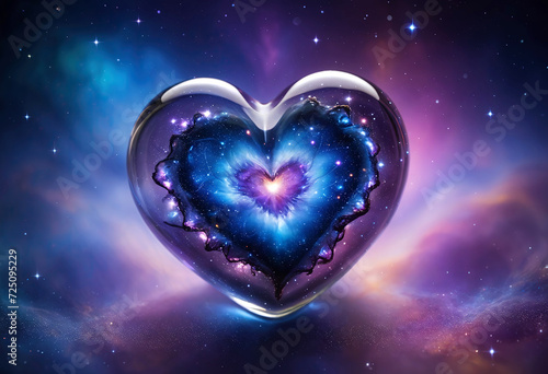 Galaxy heart  space  Valentine s Day  Digital art  background  modern art  love  romance   