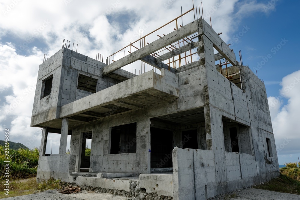 a building under construction with a cloudy sky a building under construction with a cloudy sky