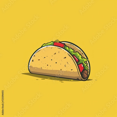 a taco on a yellow background