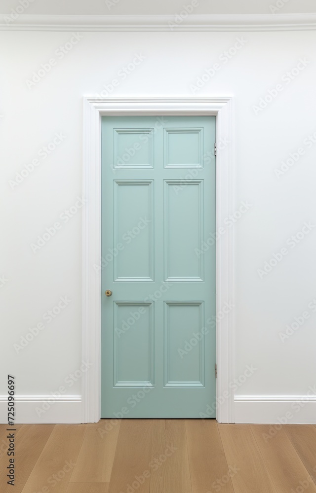 a blue door with white trim a blue door with white trim