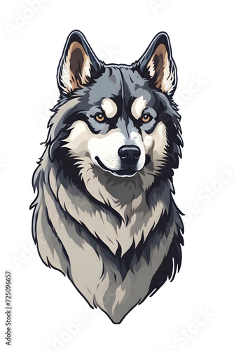 Siberian husky dog, portrait of cute purebred Siberian husky dog, Generative AI