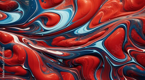 a red and blue swirls