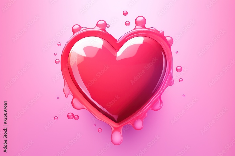 a heart shaped liquid with bubbles