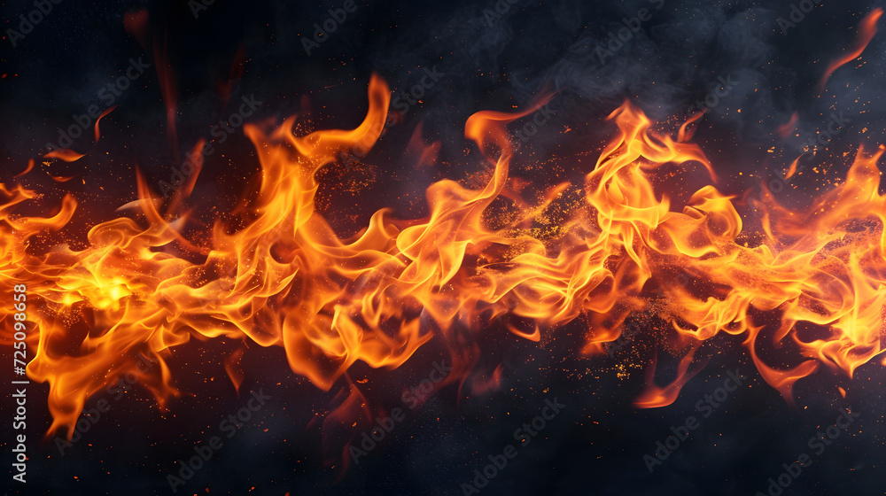 fire on the dark background fire on the dark background