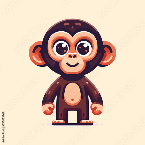 Cartoon Chimpanzee Vector Illustration