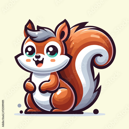Enchanting Cartoon Squirrel Vector Illustration