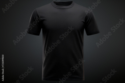 Stylish Black Man T-Shirt Mockup on Black Background
