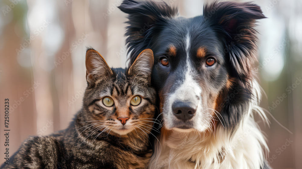 Obraz premium Dog and cat together 