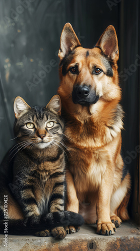 Dog and cat together 