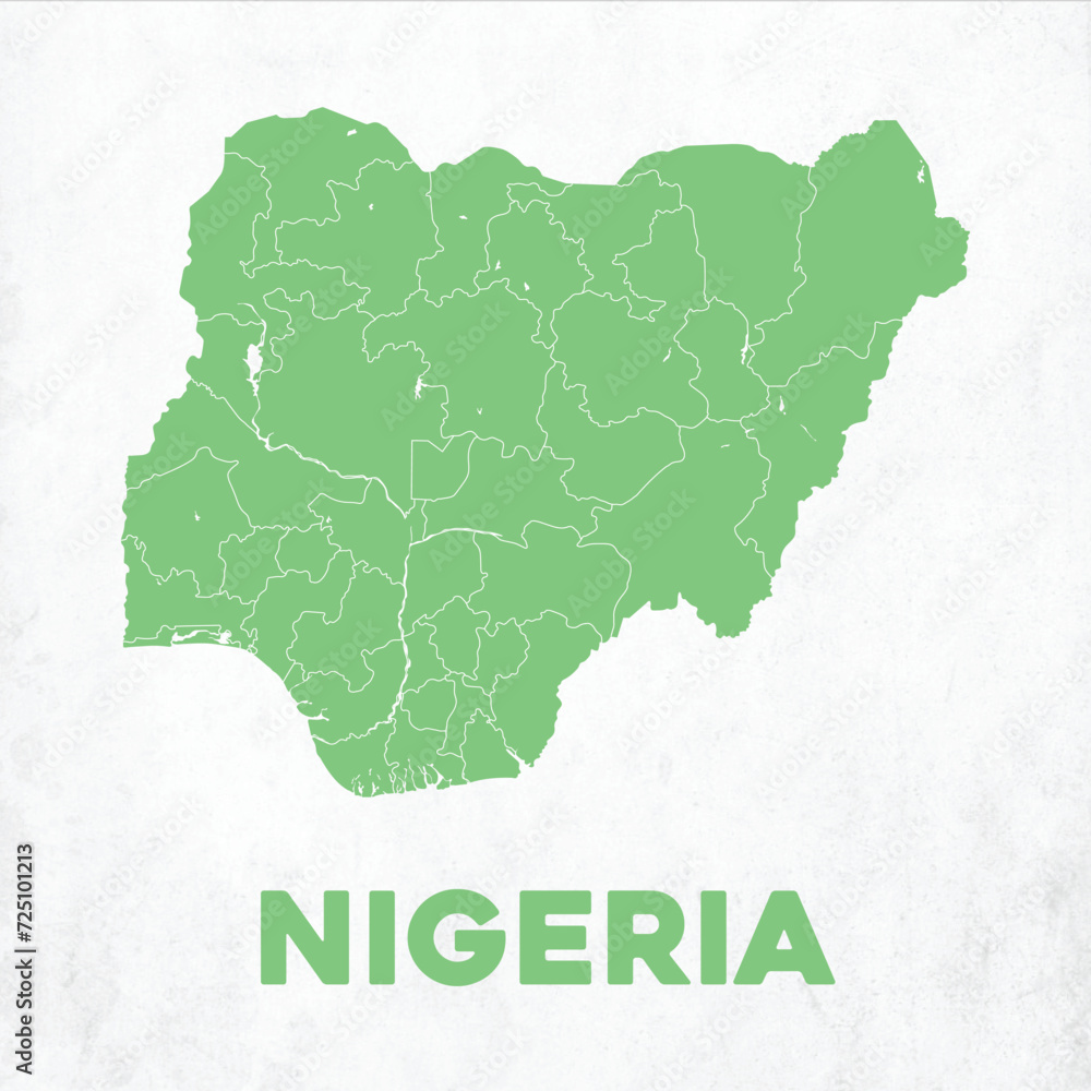 Obraz premium Detailed Nigeria Map