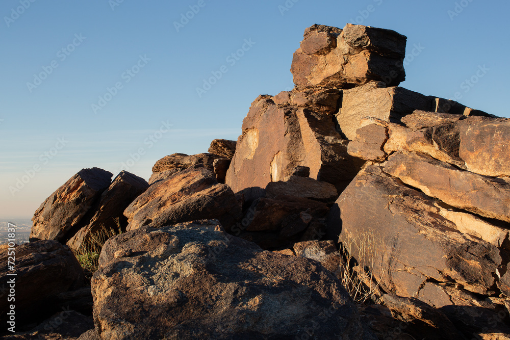 Geological rock formations south mountains Phoenix