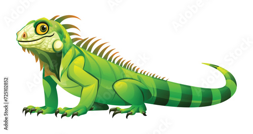 Iguana cartoon illustration. Vector lizard reptile isolated on white background