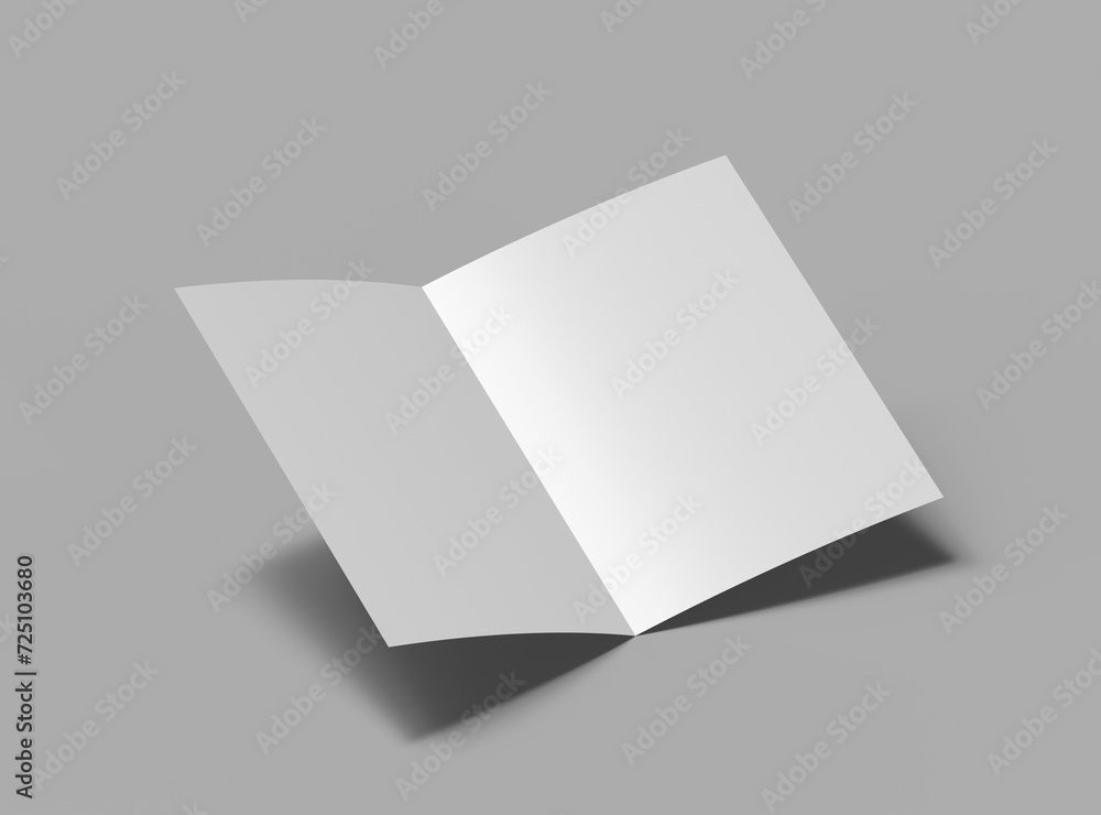 Blank Half Fold US letter brochure render to present your design Blank Half Fold US letter brochure render to present your design