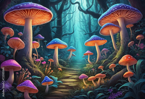 Neon Psychedelic Mushroom Idea
