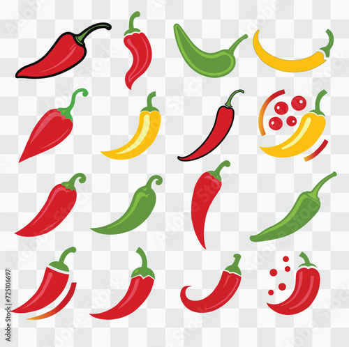  exclusive collection of ripe chili vectors and distinctive chili icon illustrations! Perfect for any project