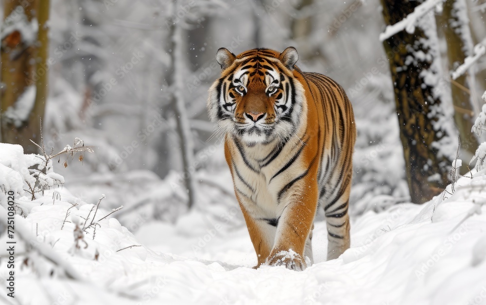 Amur tiger. winter