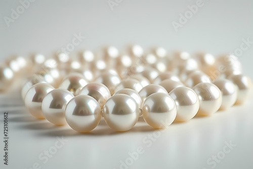  Elegant Pearl n White Background with Shiny Beads and Gold Accent