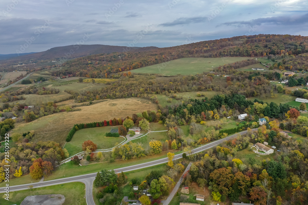 Western Maryland Mountains Over Farms and Fields Autumn