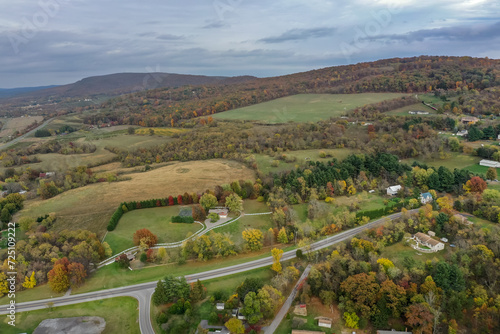 Obraz na płótnie Western Maryland Mountains Over Farms and Fields Autumn w salonie