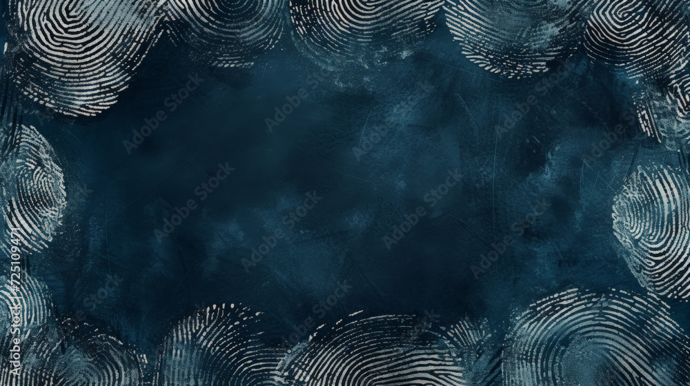 Abstract blue swirls resembling digital fingerprint patterns. - obrazy, fototapety, plakaty 