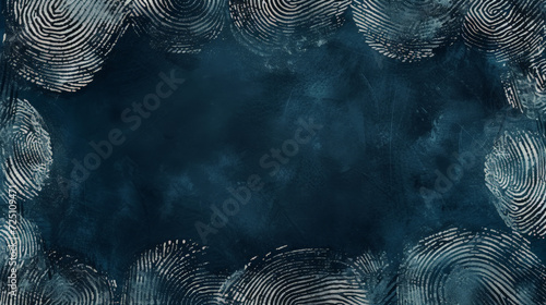 Abstract blue swirls resembling digital fingerprint patterns. photo