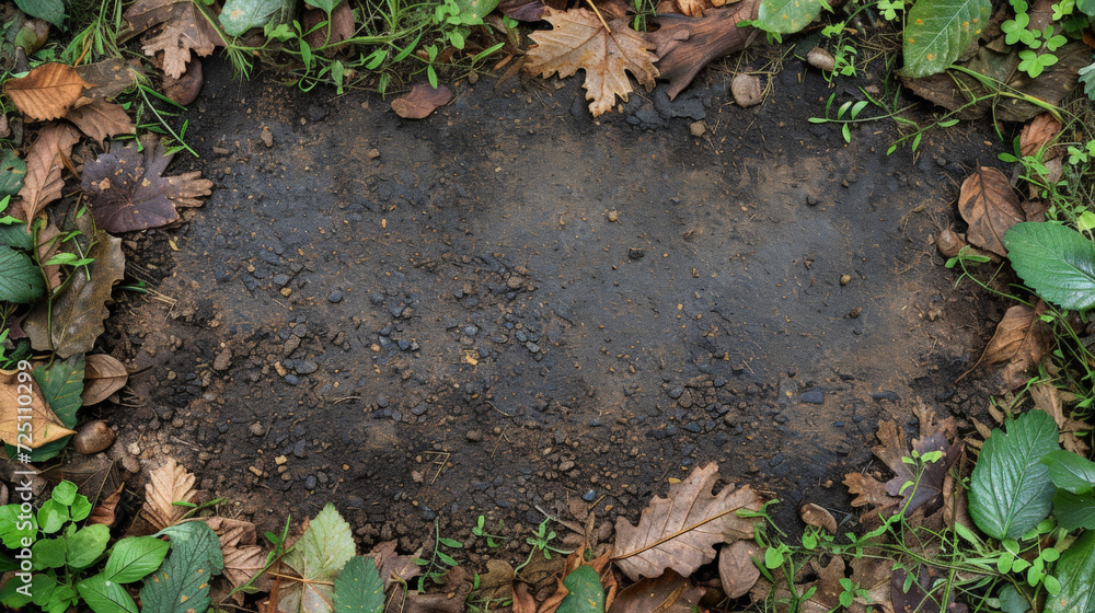 Verdant leaves and rich soil create a peaceful forest scene. Verdant leaves and rich soil create a peaceful forest scene.