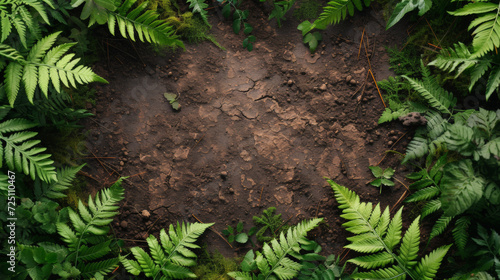 Verdant leaves and rich soil create a peaceful forest scene.