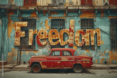 Freedom - Word written on an online blog resembling topics of ultimate freedom Gen AI