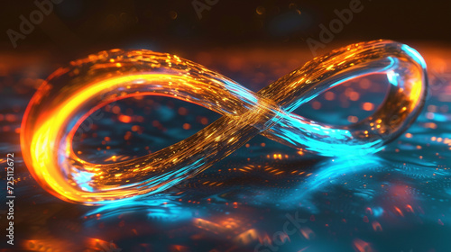 Illustration of Infinite Light Trails in 3D Space