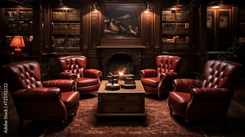 Luxury living room interior. Neural network AI generated art © mehaniq41