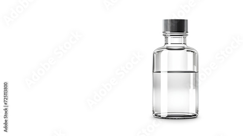 Bottle with glass with blank label isolated on white background. Serum oil in amber dropper bottle with copy space.
