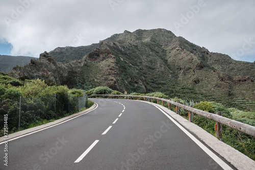 Mountain road to popular Masca village and canyon. Tenerife, Canary island, Spain.