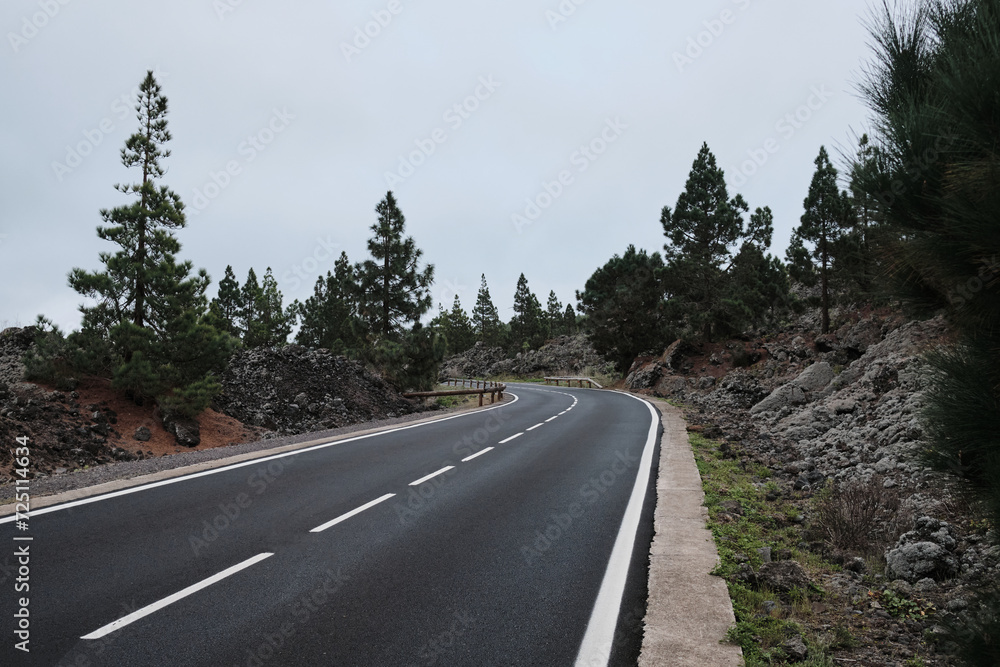 Naklejka premium Mountain road to popular Masca village and canyon. Tenerife, Canary island, Spain.