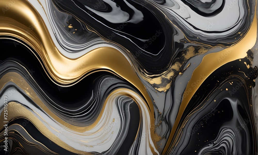 Abstract mixture of white, black, and gold colors. Fluid art. Designed for background, banner, template, poster, postcard, wallpaper. Abstract mixture of white, black, and gold colors. Fluid art. Designed for background, banner, template, poster, postcard, wallpaper.