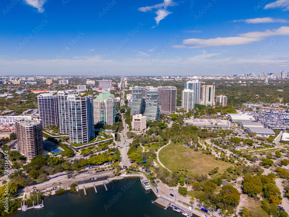 Aerial stock image Coconut Grove Miami print