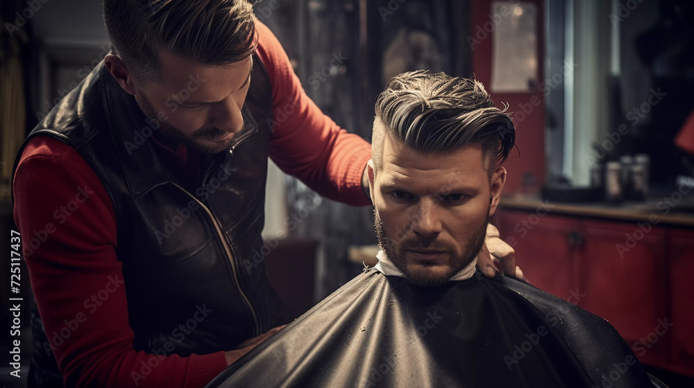 Haircut and Style: Female Hairdresser Working on Customer's Hair Haircut and Style: Female Hairdresser Working on Customer's Hair