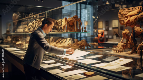 Artifact Curation: Female Museum Curator Preparing Exhibits
