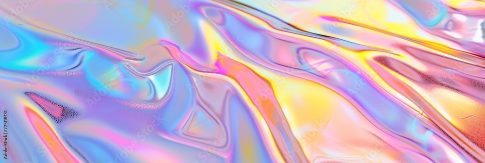 Obraz premium horizontal abstract pastel holographic texture design for pattern and background, panorama.